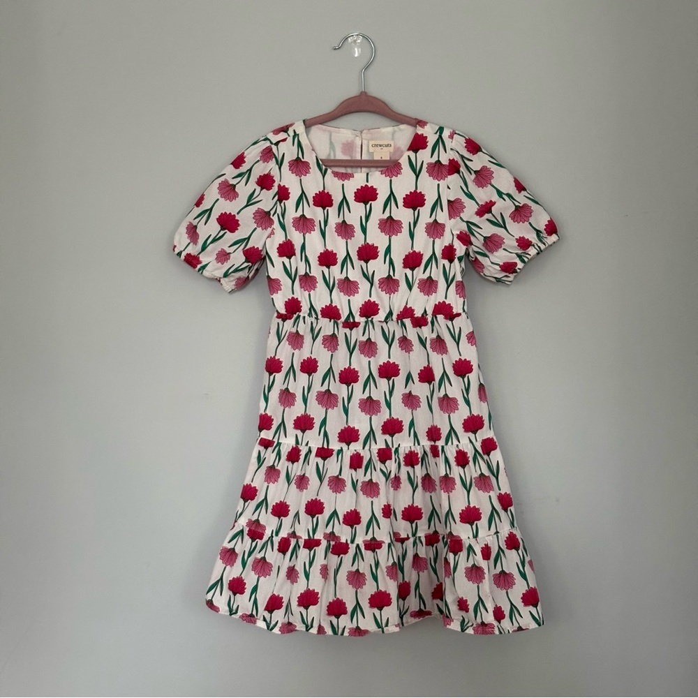 Crewcuts Pink and Green Floral Kids Dress